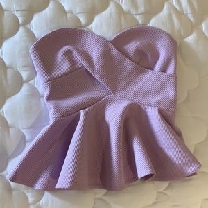 Lavender strapless top!
